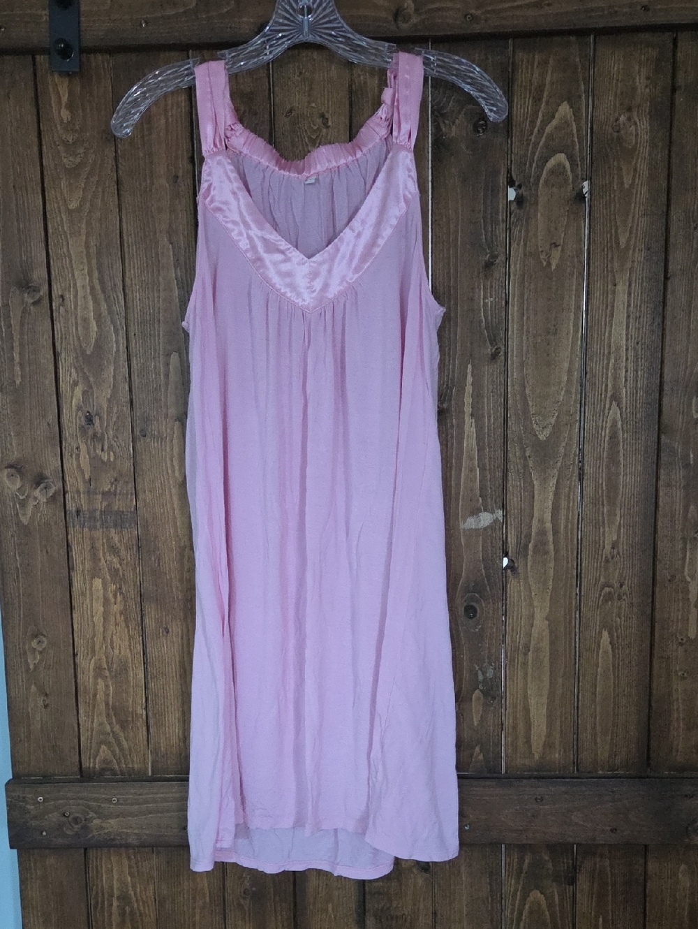 Light Pink Satin-Trim Chemise Nightgown